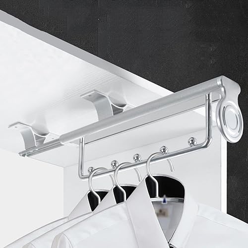 Pull-Out Rack Rail Heavy-Duty Telescloset Storage Rack,Pull-Out Adjustable Wardrobe Clothing Rail,Closet Rod Extender(30Cm/11.8In)