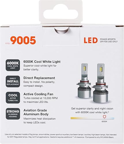 Miniatura 2 de Sylvania Bombillas LED 9005 para faros delanteros para uso todoterreno o luces antiniebla, paquete de 2