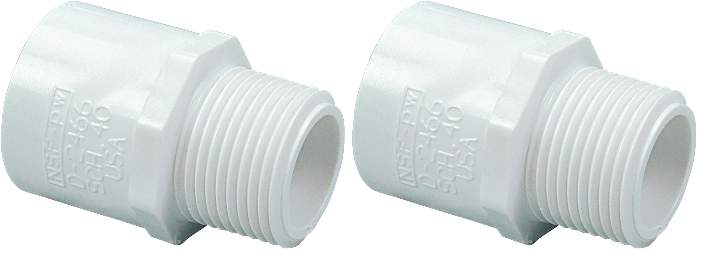 NIBCO 3/4" x 1" MIPT x Slip Red Male Adapter PVC Schedule 40 (436-102) (Pack of 2)