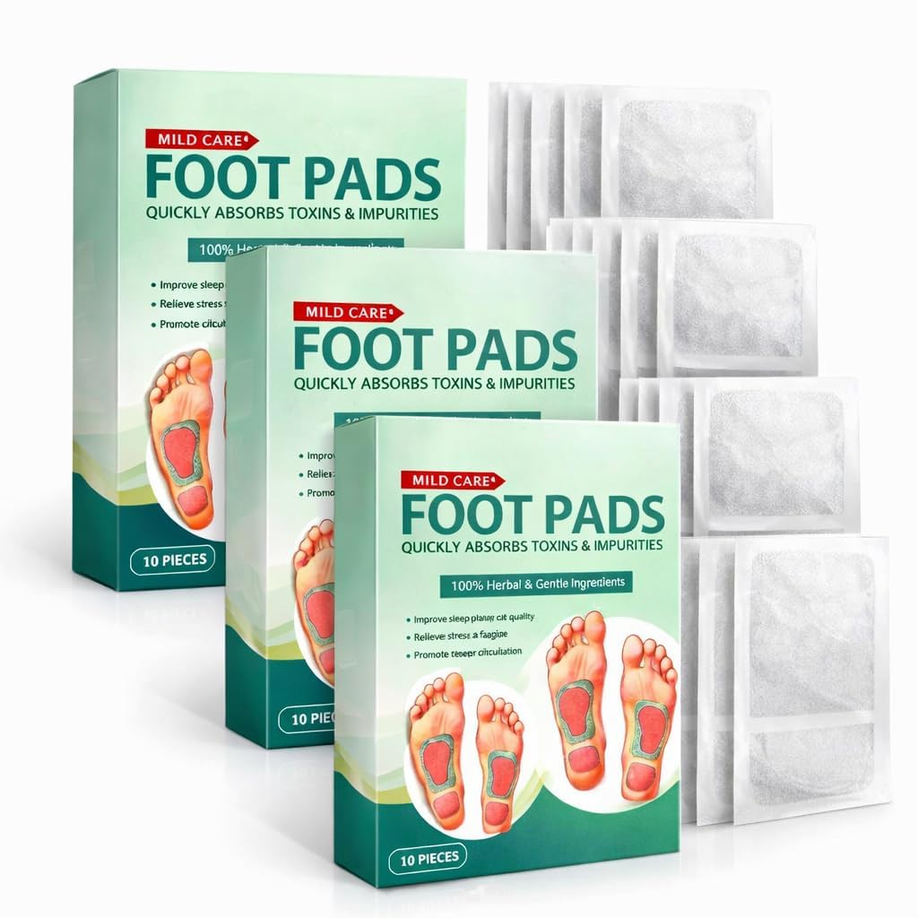 30Pc Detox Foot Pads & Patches | Foot Pads for Weight Loss, Foot Patches Fat Burning | South Moon Footpads | Foot Patch for Detoxification | Ginger Foot Patch | Footpad Detox Remove Toxin & Pain Relief | Mild Care (Pack of 3)