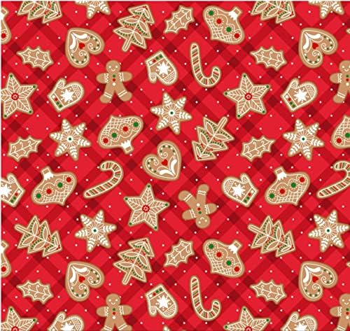 Michael Miller Golosinas de jengibre, color rojo