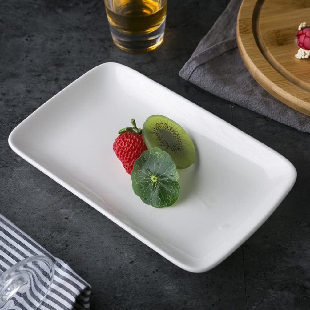 Półmiski do serwowania, zestaw 4 białych talerzy deserowych, 7-calowe porcelanowe talerze do serwowania deserów sushi, przystawek, mięsa/650