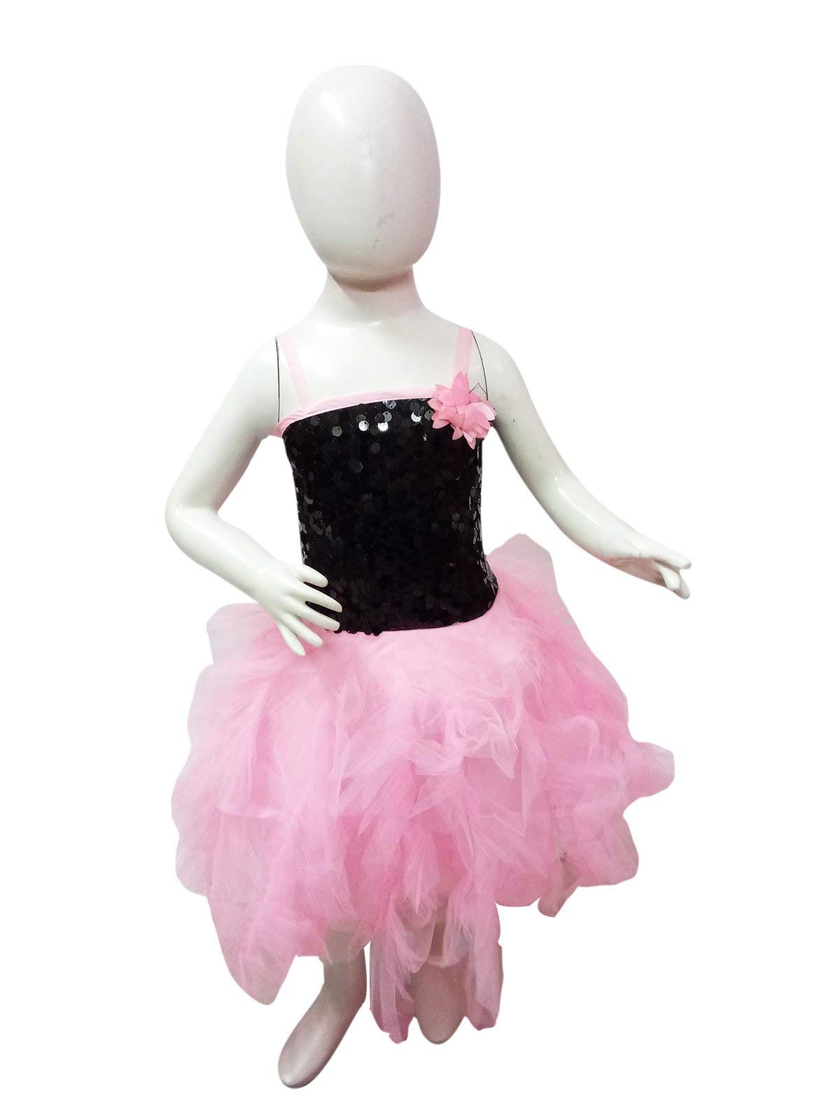 BookMyCostume Pink & Black Frock Annual Day Dance Girls Fancy Dress Costume - Premium 10-12 years