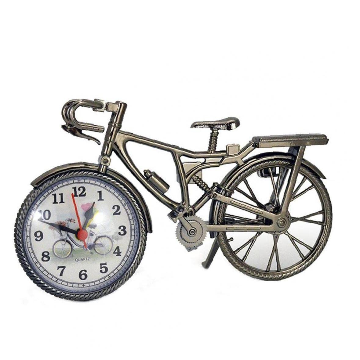 Onsinic Random Bicycle Pattern Alarm Clock Vintage Arabic Numeral Digital Clock Desk Table Ornament