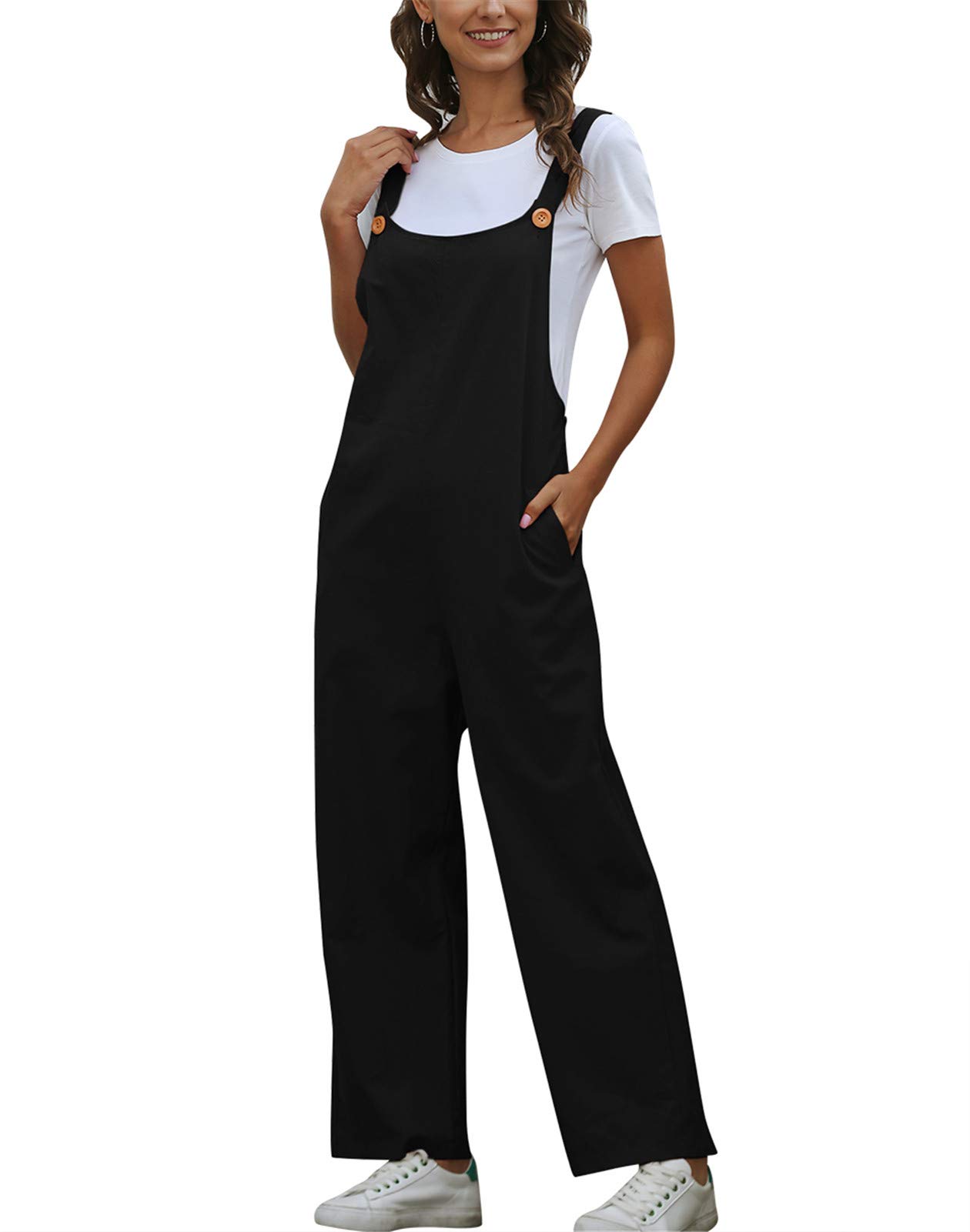 SotRong Mono Mujer Casual Ajustable Correa Rompers Flojo Retro Harem Mamelucos Jumpsuits Overalls con Bolsillo