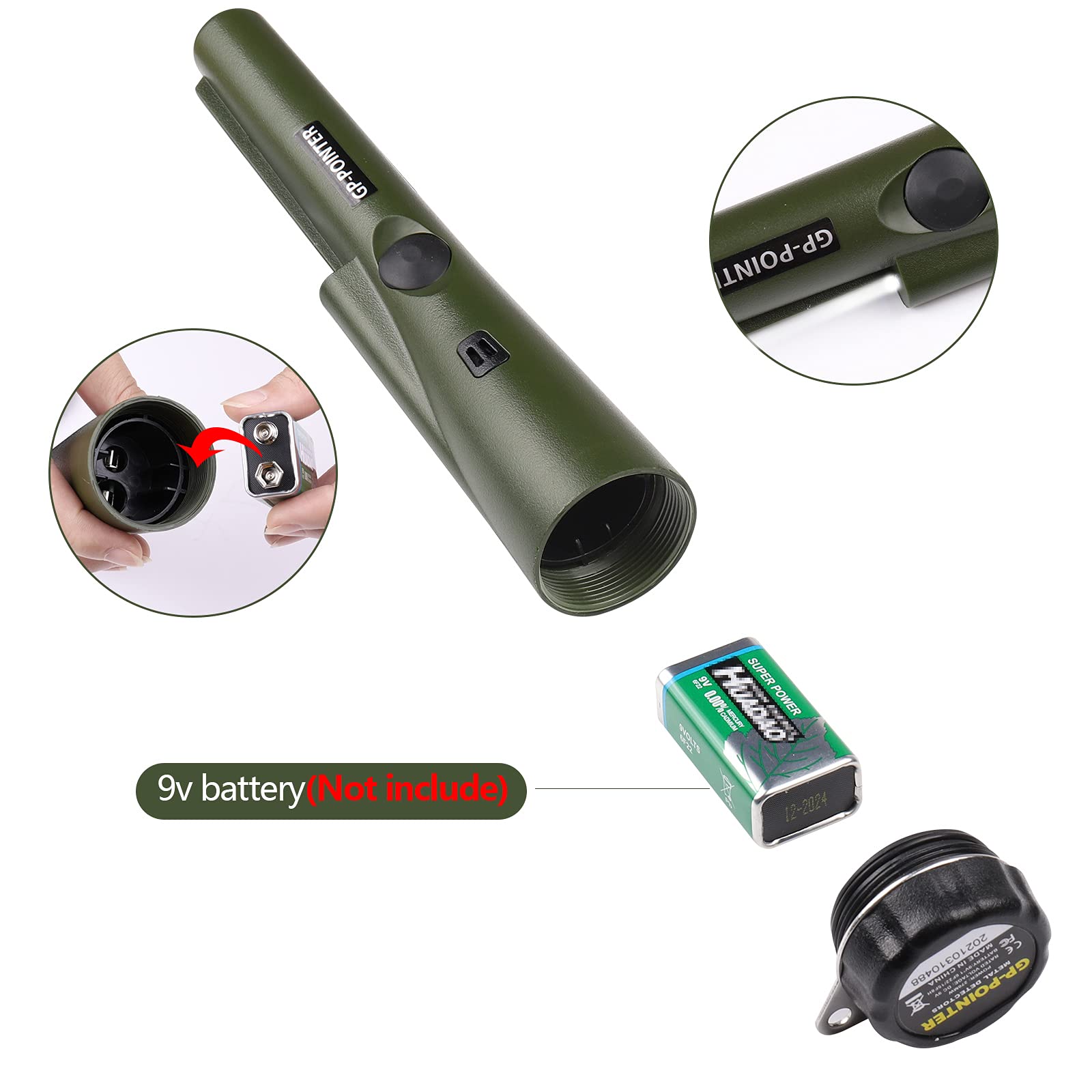 Diealles Shine Przenośny wykrywacz metalu, wodoszczelny wykrywacz metalu z wbudowanym wskaźnikiem LED, skanowanie w zakresie 360° do poszukiwania skarbów