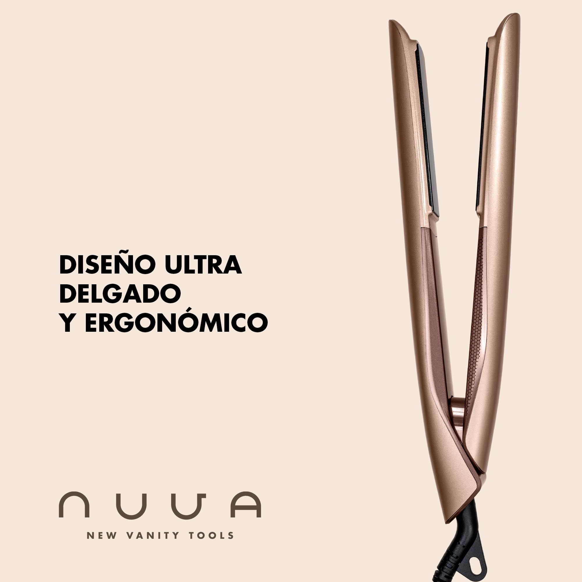 Nuva Silk by Energy Sistem – Plancha de pelo profesional 185°C – placas cerámicas flotantes nano-silk – anti-frizz – ondas y alisado rápido – apagado automático 60 min – cable giratorio 3 m