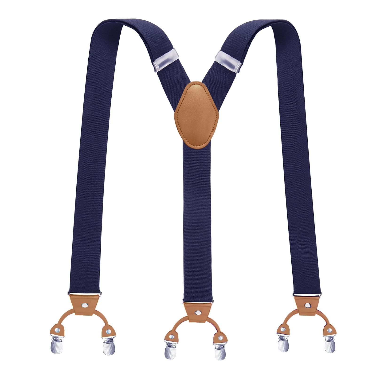 Bretelle Uomo GOUNNU Elastiche - Larghe 3.5cm, Con Clip Forti, Design A X, Taglia Unica - Foto 7