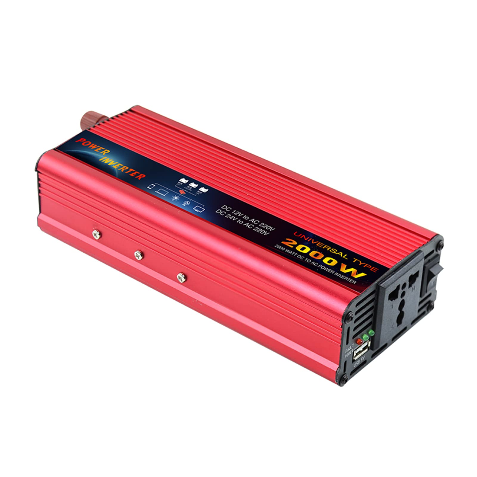 Onduleur à onde sinusoïdale modifiée 850W-2000W DC 12V 24V vers AC 220V-240V universel