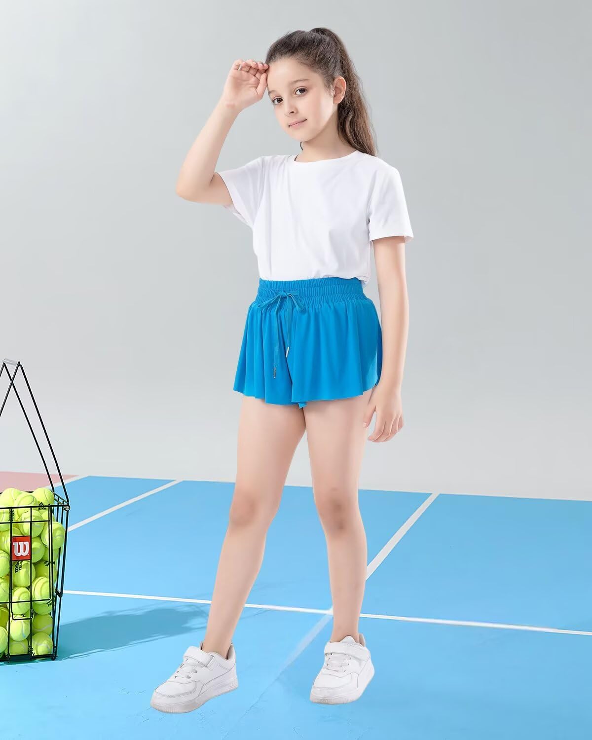 Girls Flowy Shorts with Spandex Liner,2 in 1 Butterfly Shorts Teen Girls with Pockets for Sports，Running，Athletic - Image 3