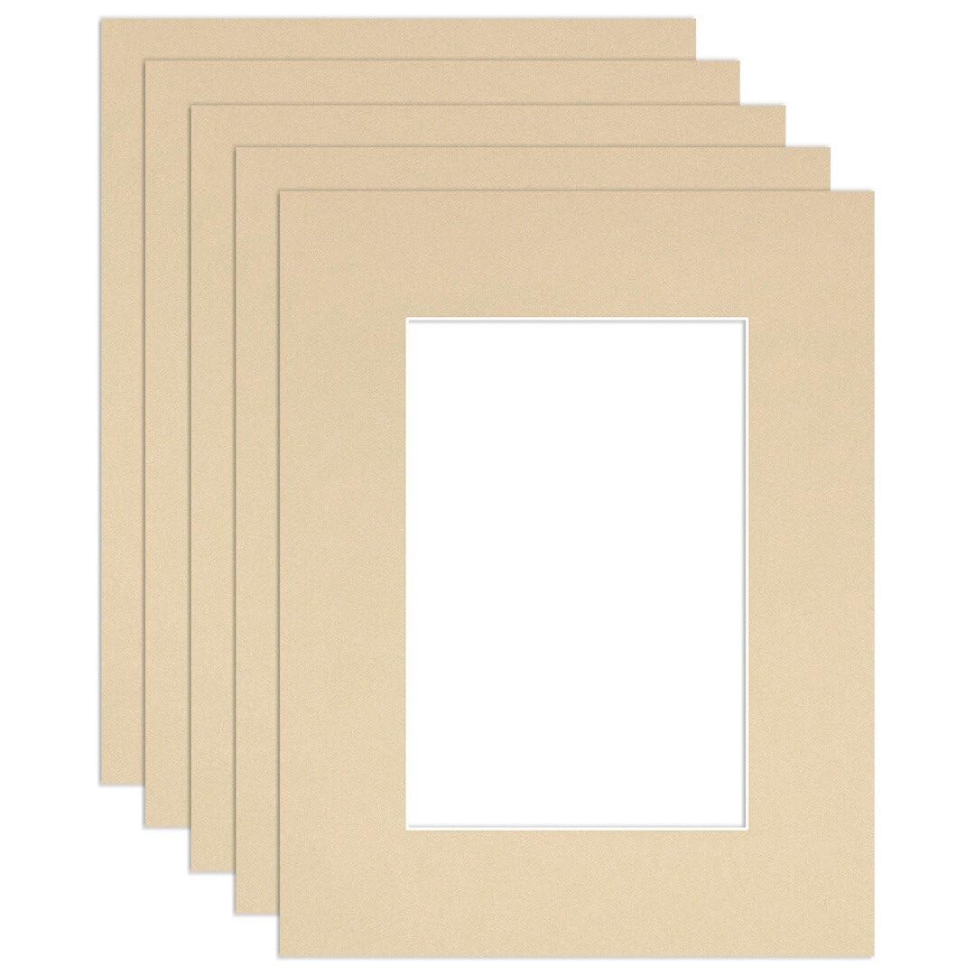 Procut Global 9x7" Ivory Picture Mounts to Fit 6x4" Aperture - Precision Cut Cardboard Photo Mount - Ideal for Frames, Prints, Artwork & Certificates - Sizes & Colours Available - 5 Pack — image 1