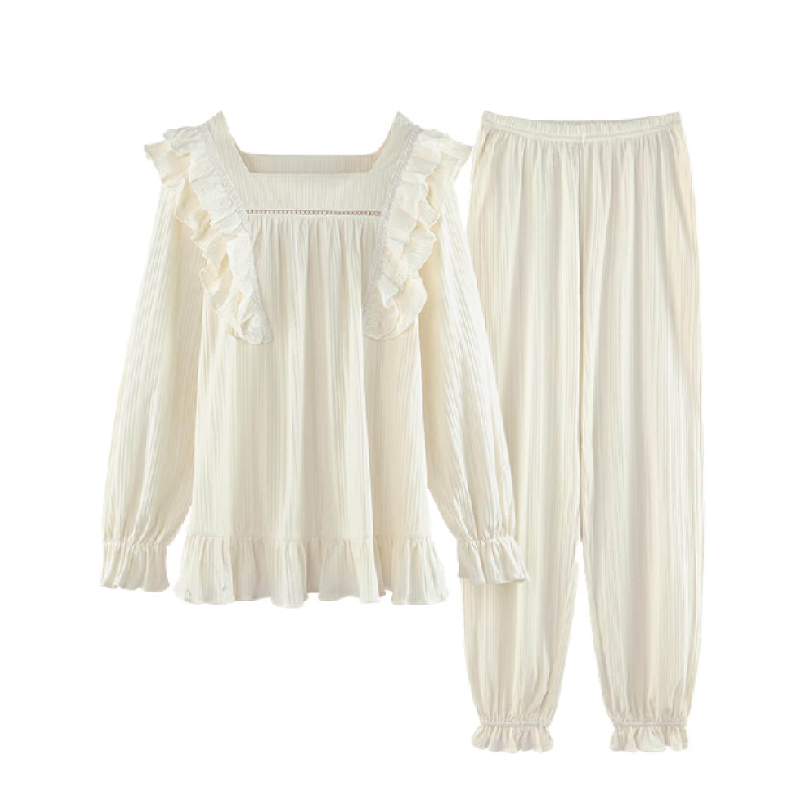 Pyjamas pour femmes manches longues ensemble respirant automne printemps