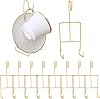 Beenle-Icey 8Pcs Tea Cup and Saucer Display Metal Cup Saucer Holder Elegant Tea Cup Holder Display Stand Vintage Tea Cup Saucer Rack Sturdy Tea Saucer Display for Kitchen Plate Teapot Coffee Mug