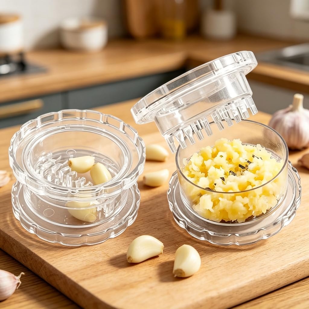 Portable Clear Manual Garlic Twist Mincer Multifunctional Crusher Kitchen Tool