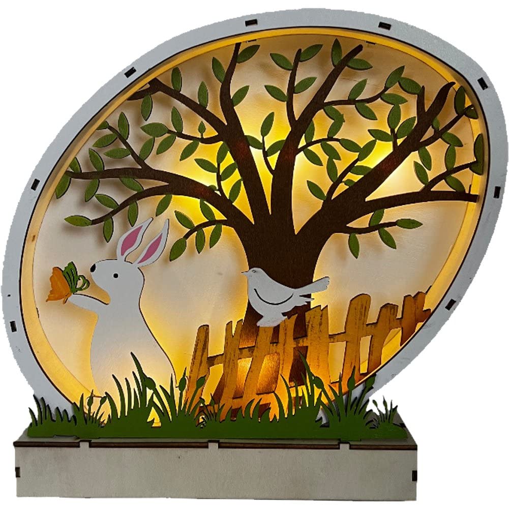 Veilleuse LED Pâques en bois Wudaizhi idée cadeau décoration maison