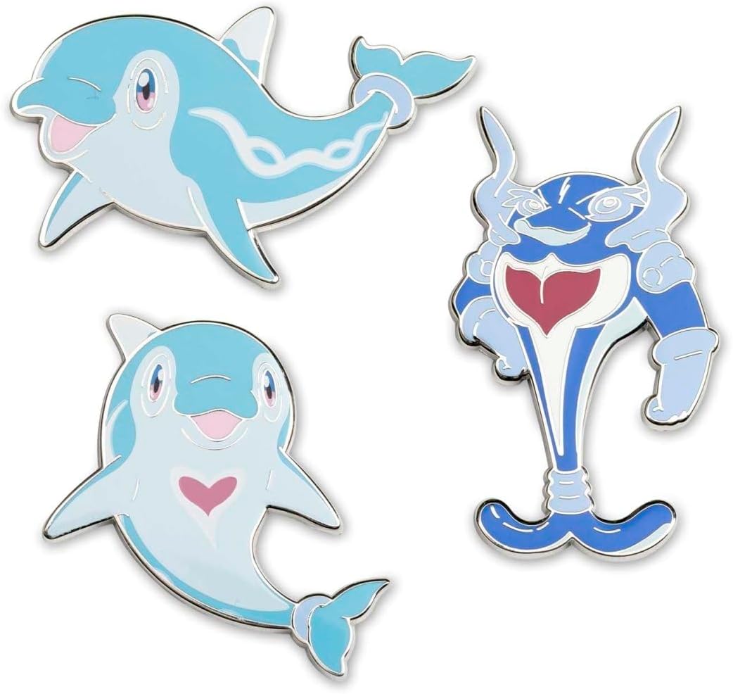 Pokemon Pokémon Center: Three-Pin Set: Finizen, Palafin & Palafin (Hero Form) Pokémon Pins
