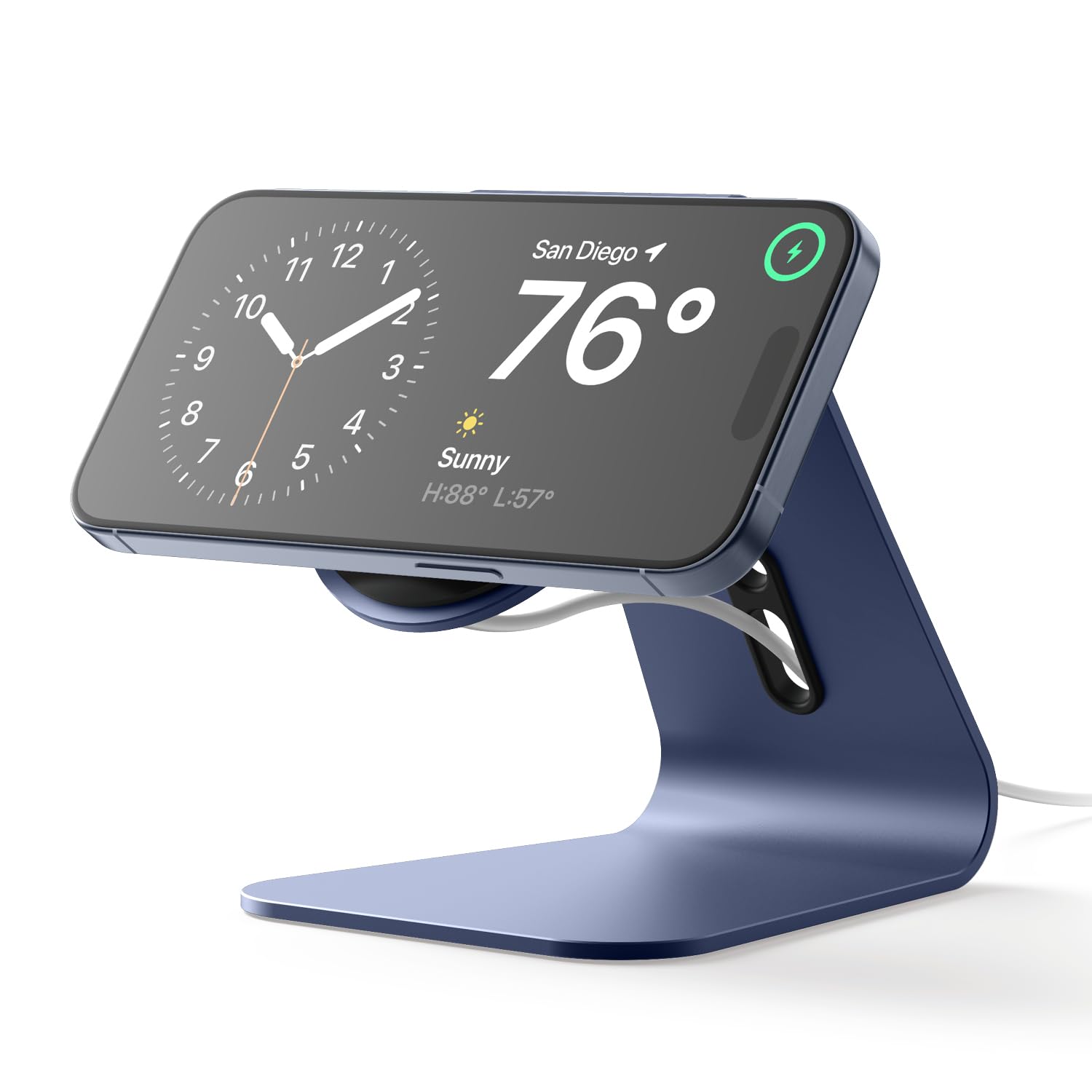 elago MS4 Station de Charge Compatible avec Le Chargeur MagSafe - Support de Téléphone en Aluminium Compatible avec Series de iPhone 17/​16/​15/​14/​13/​12 [Câble Non Inclus] (Bleu)