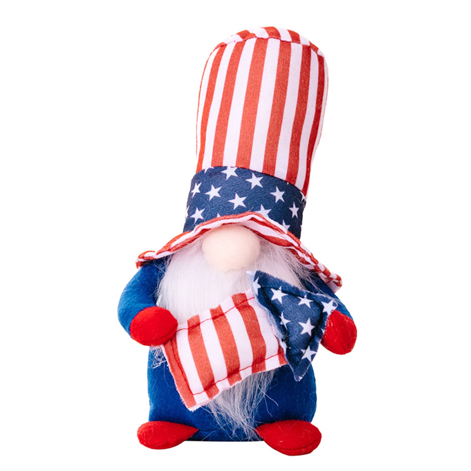 Hsioluted Independence Day Gnomes Decoration Patriotic Veterans Day Striped Plush Gnomes Kitchen Tiered Tray Ornaments Patriotic Plush