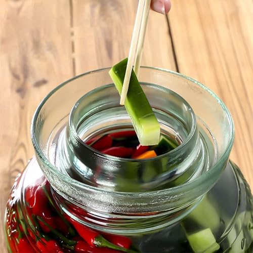 Miniatura 5 de ETITSA Tarro de fermentación, tarro de pepinillo, kit de vajilla de fermentación tradicional de boca ancha con tapa de cierre de aire, tarro de