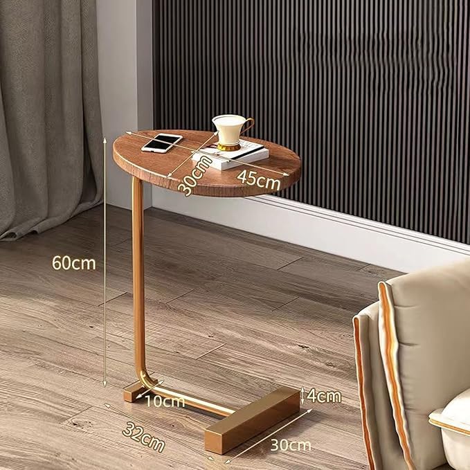 Image of TV Tray Table, Flip-Top & Rounded Metal Corners, Snack Table for Couch, Sofa, Bed, Chair, Living Room, C Shaped End Side Table for Eating, Dinner or Laptop, Small Spaces