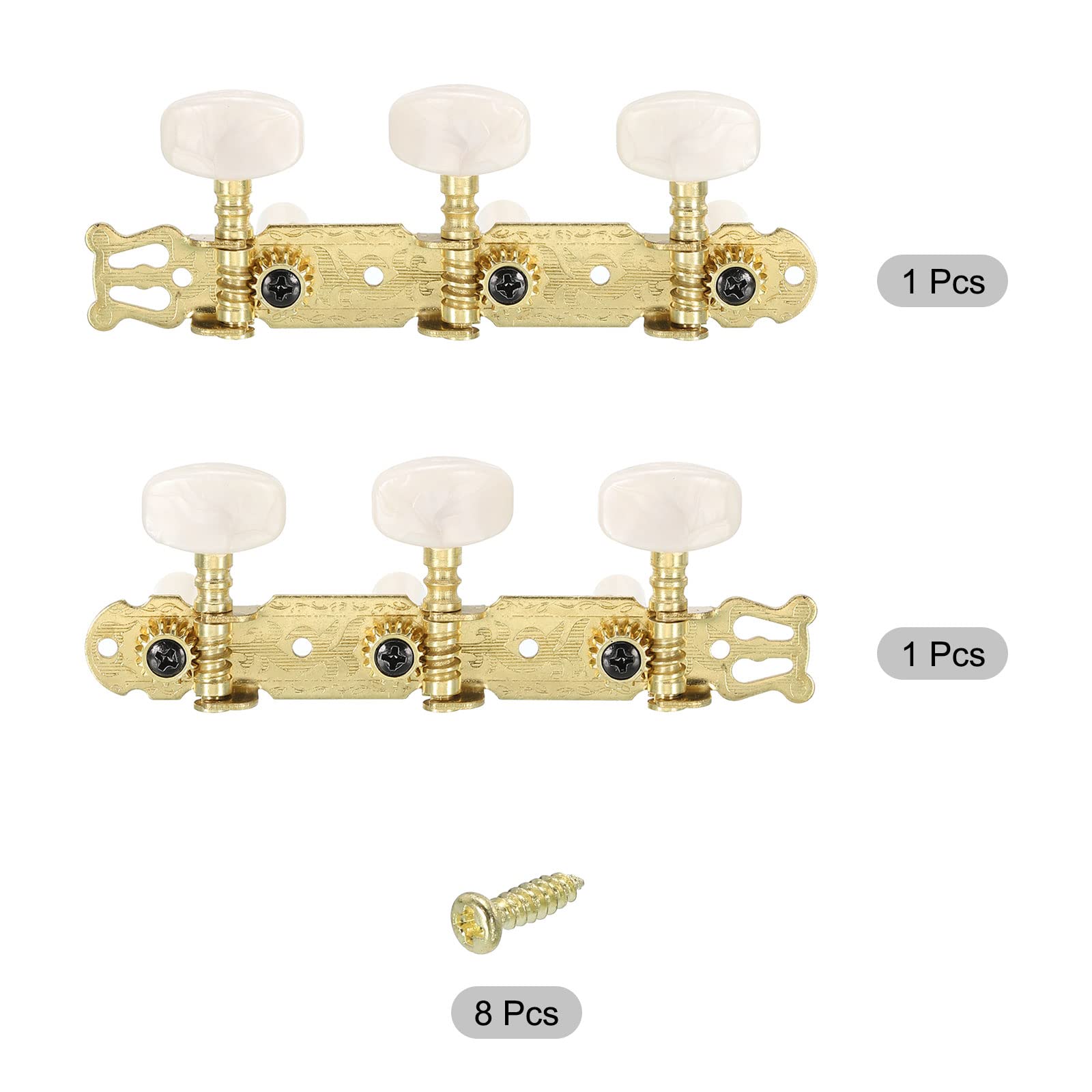 PATIKIL Acustica Classica Chitarra Macchina Testine Accordatura Tasti Pioli Corde Accordatori, bianco Bottoni, 1 Set