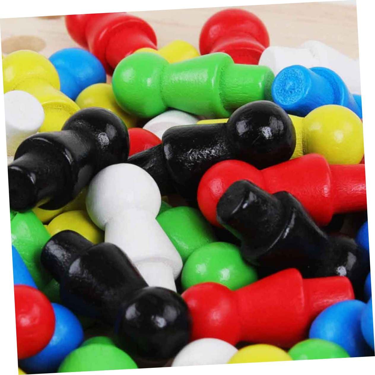 Dames Hexagonales en Bois 1 Pièce, Jeu pour Garçon et Filles et Adultes