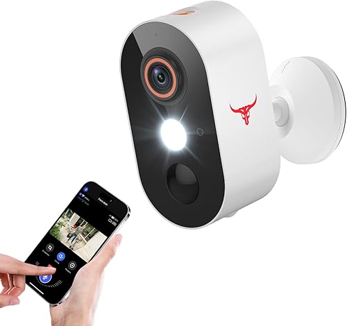 Cámara de seguridad inalámbrica 1080P para exteriores con conversación de 2 vías para seguridad del hogar, visión nocturna con poca luz, detección