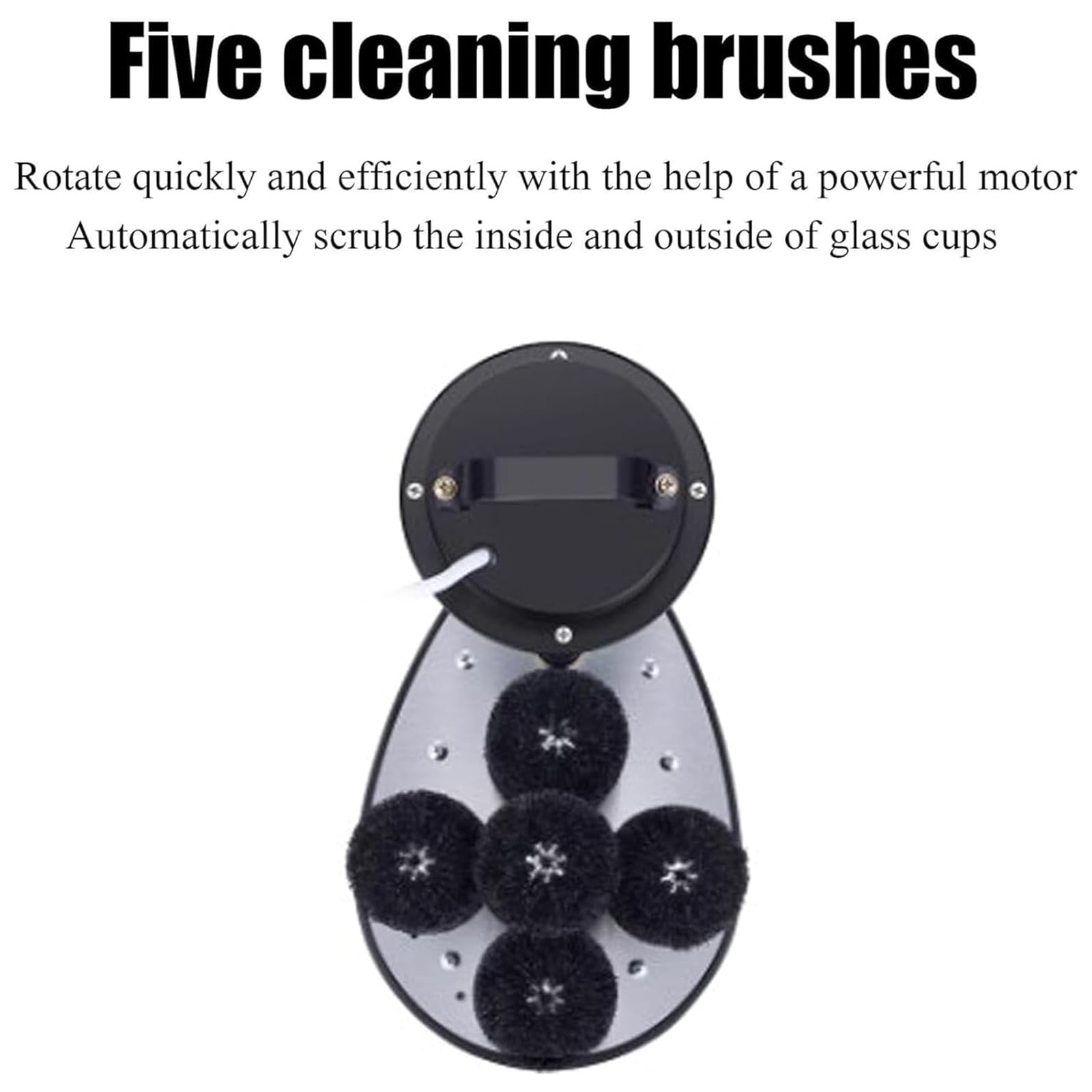 Lavadora automática de vasos de vidrio con 5 cabezales de cepillo, 800 tazas/h, ideal para bodegas, restaurantes, hoteles, pub, cafeterías