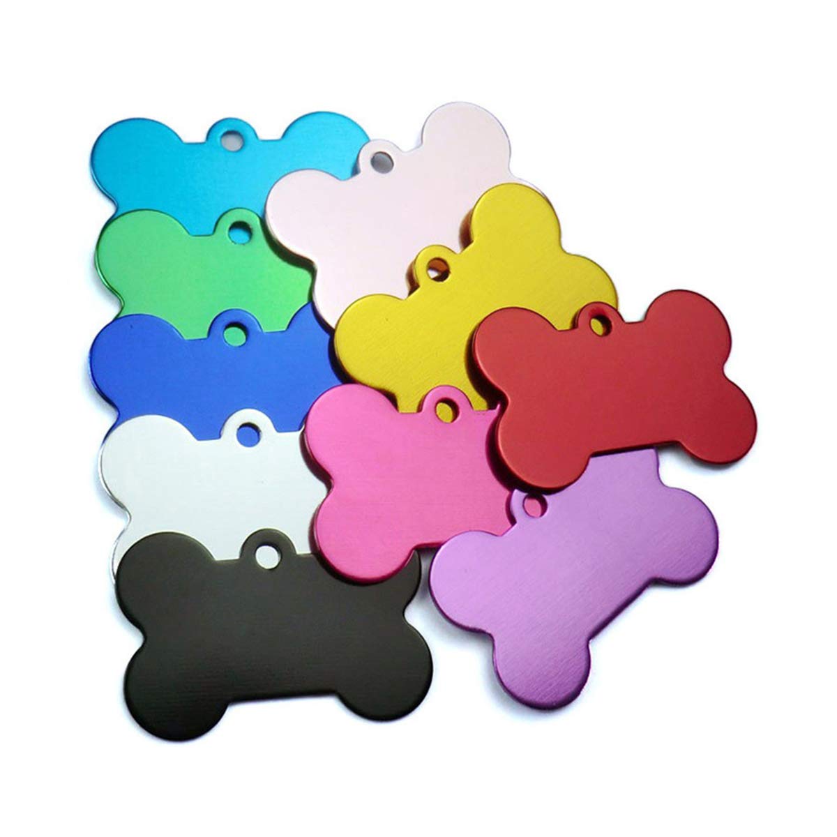 Piastrine Nome Animali Lega Alluminio 20 Medagliette Osso Per Cani E Gatti NOLITOY - Targhette Identificative Alluminio Per Incisione Targhette Alluminio Doppia Faccia - 5