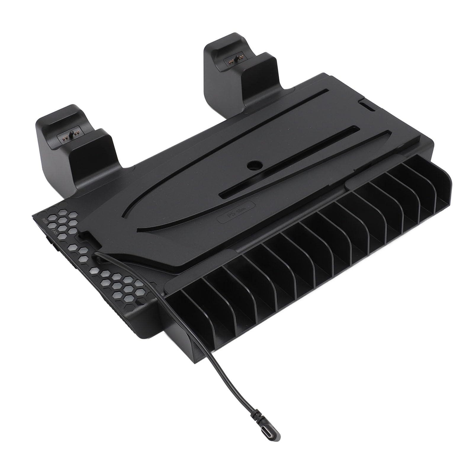 Soporte de Carga Dual Delgado para con Rendimiento de Disipación de Calor para Reproductores con Controlador de (Negra)