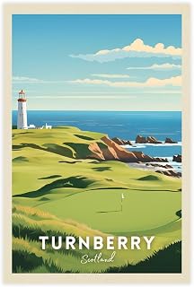 DHWDPO Turnberry Vintage Retro Travel Poster Canvas Poster Bedroom Decor Landscape Office Room Decor Gift Unframe:08x12inch(20x30cm)