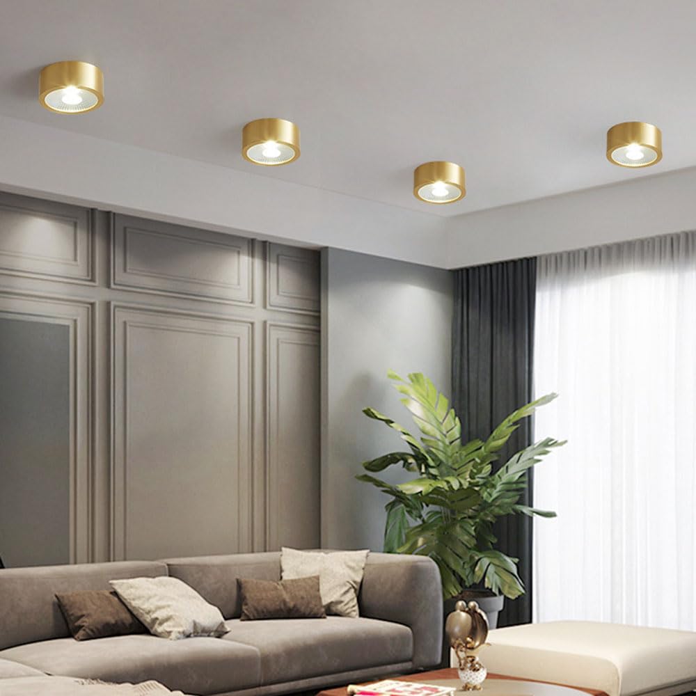 Confezione da 3 faretti da Incasso a Superficie per Interni, faretti a LED da soffitto, faretti a LED da soffitto Senza Fori, luci da soffitto per corridoio, Galleria, Cucina,