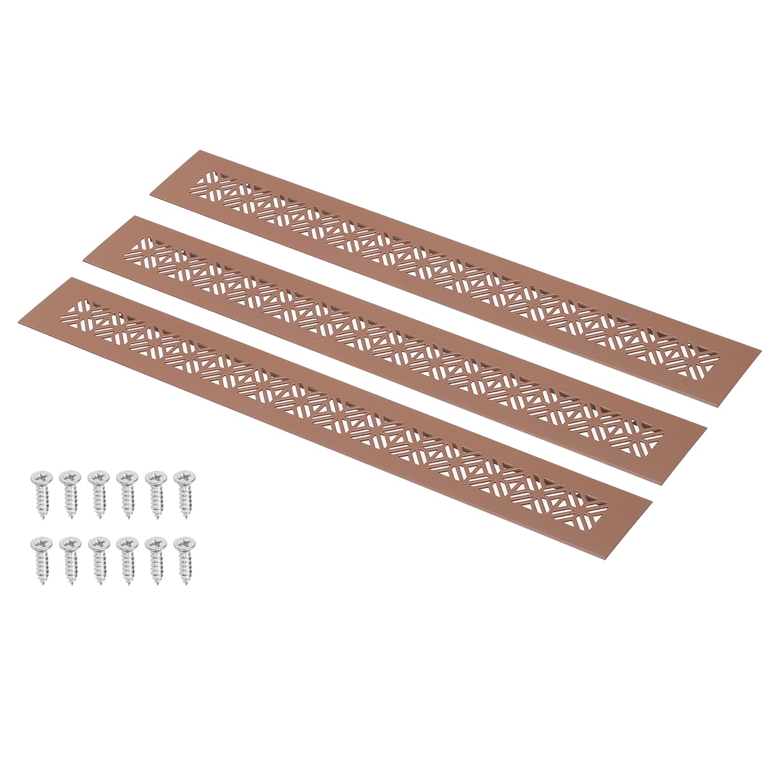 Couvercle d'aération en aluminium marron pour meuble et conduit lot de 3