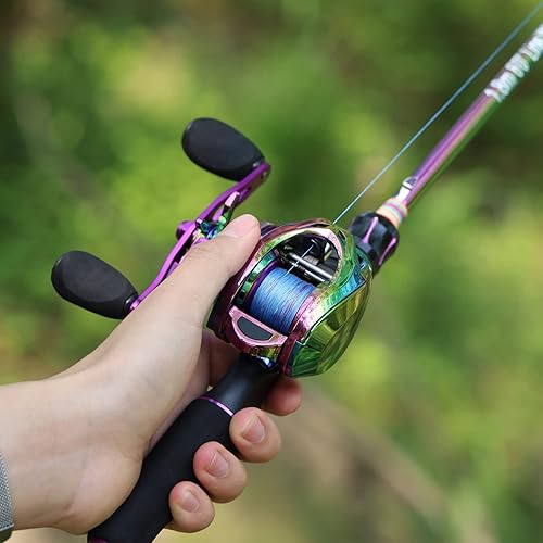 Miniatura 6 de Sougayilang Combo de caña de pescar y carrete, caña de pescar mediana con carrete de cebo combo, combo de pesca de 2 piezas