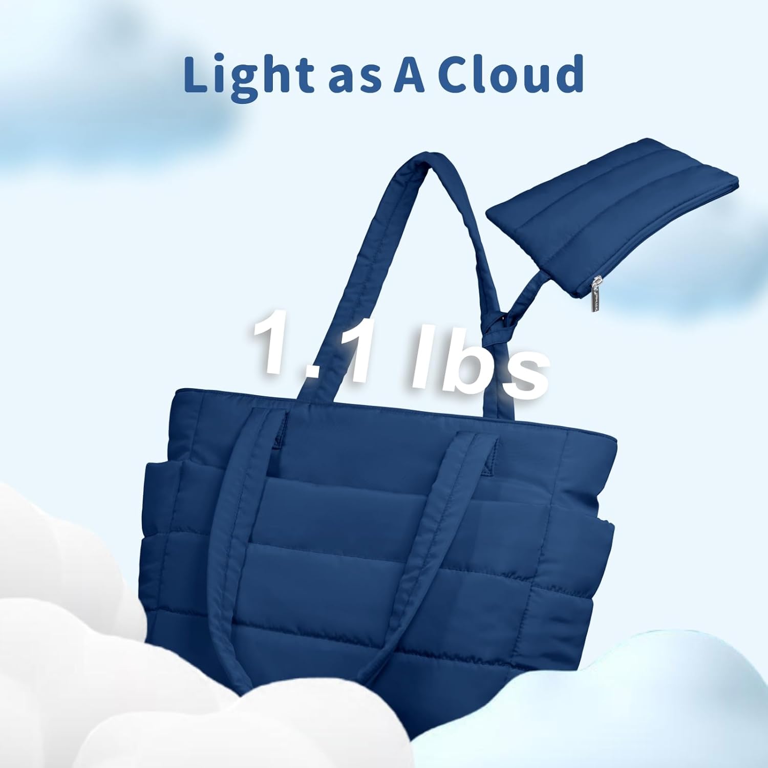 TOPDesign Puffer Tote Bag for Women, Lightweight Puffy Handbag with Compartments, Quilted Shoulder Bag for Work, Travel, Gym - Image 4