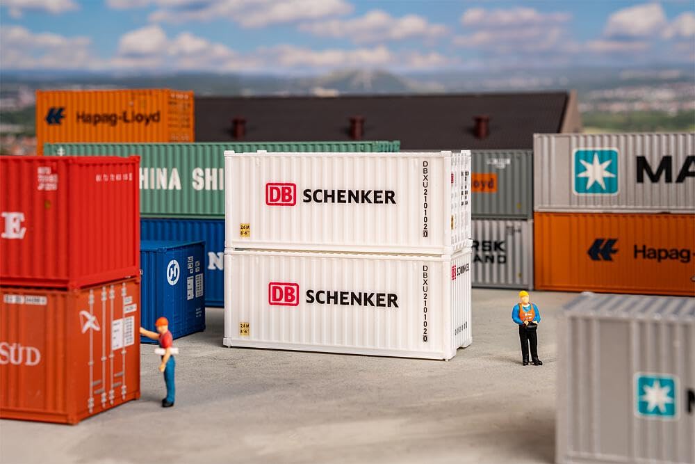 Faller 20ft Container Set (2) DB Schenker HO Gauge FA182053