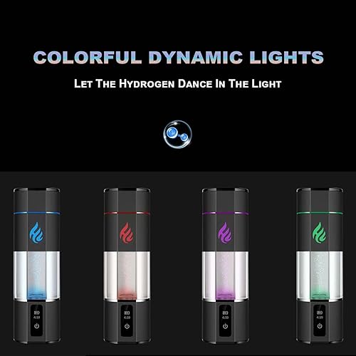 Miniatura 6 de Nueva botella de generador de agua de hidrógeno 5000ppb, hidrogenador de agua SPE PEM, generador de hidrógeno de iones portátiles, recargable,