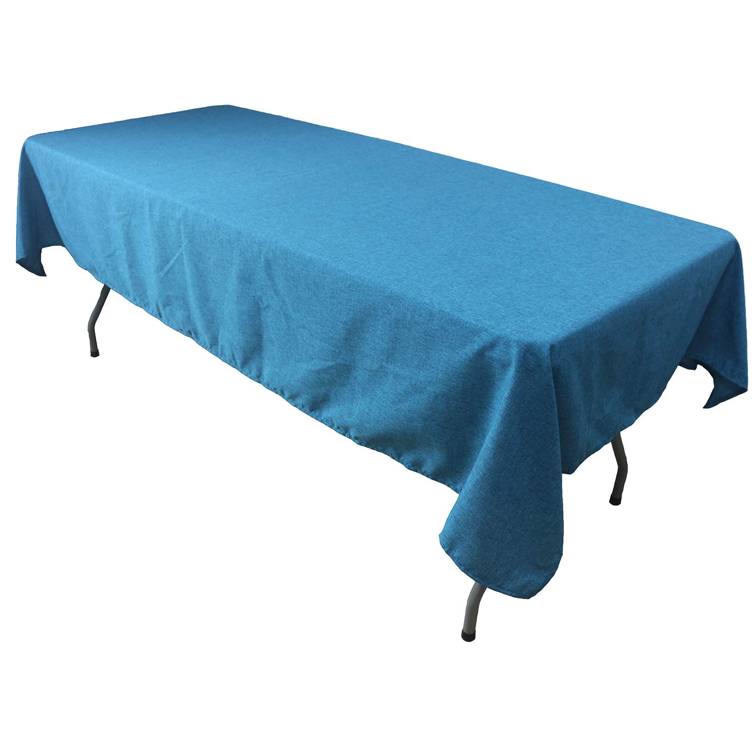 KaitatsuSen Oblong Rectangular Polyester Fabric Tablecloth, Blue, 140x280 cm