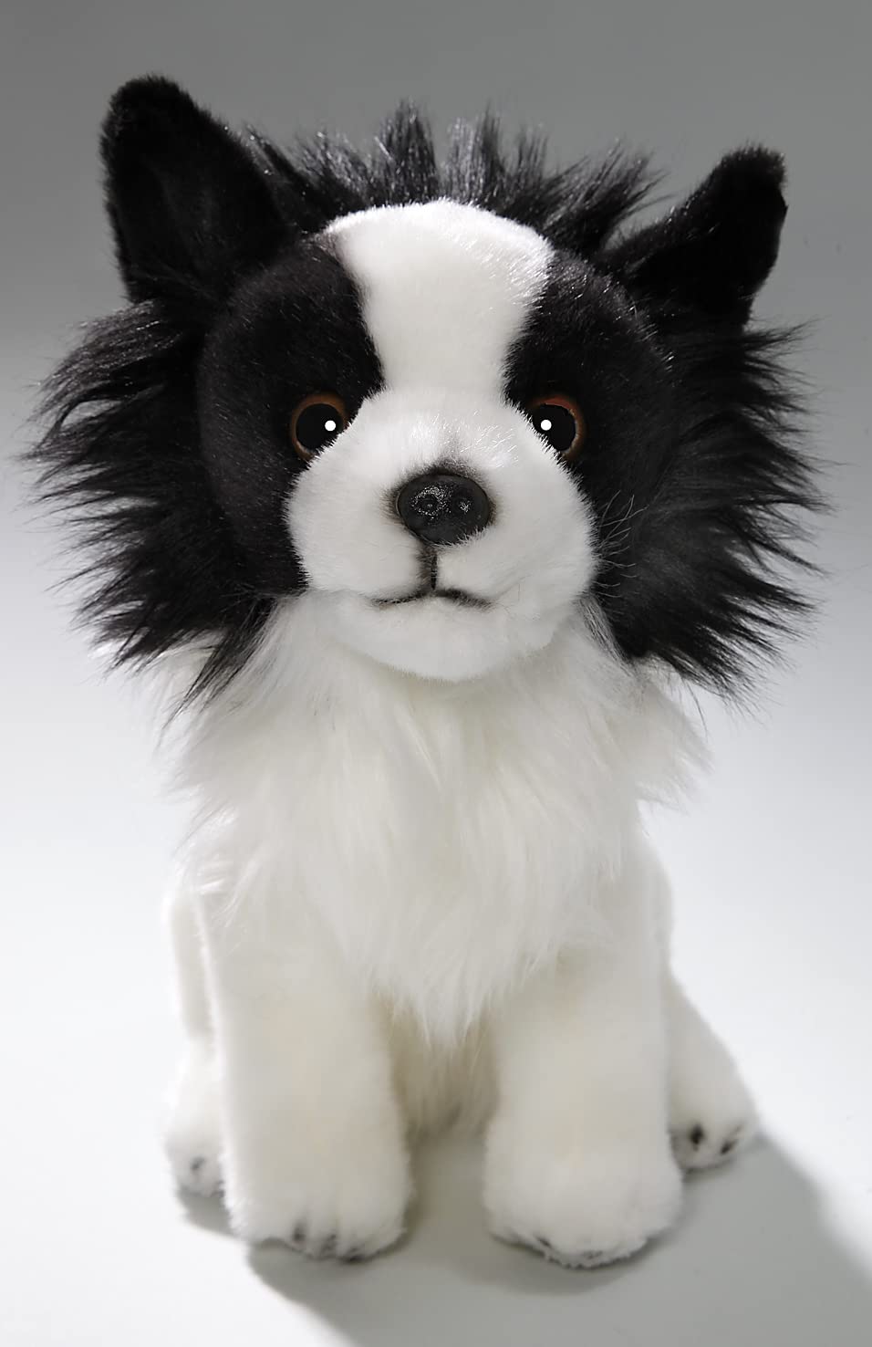 black and white papillon stuffed animal