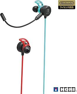 ホリ 【任天堂ライセンス商品】ミキサー付き ホリゲーミングヘッドセット インイヤー for Nintendo Switch ネオンブルー・ネオンレッド【Nintendo Switch Online ボイスチャット対応】