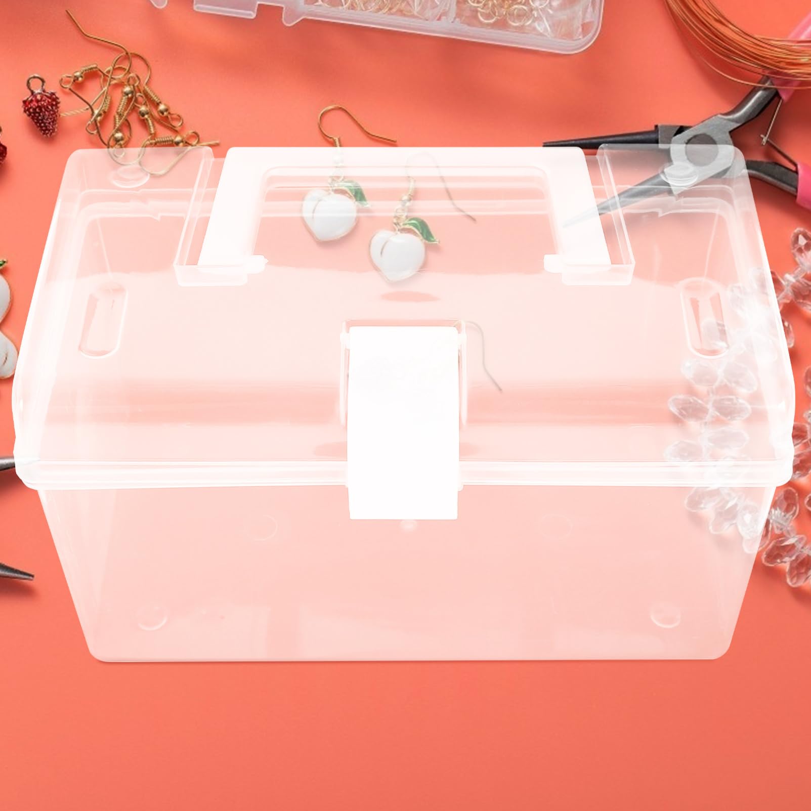 3juegos Organizador De Joyería Transparente Mini De Caja De Almacenamiento De Accesorios De Caja Para Pendientes y Resistente y Práctica