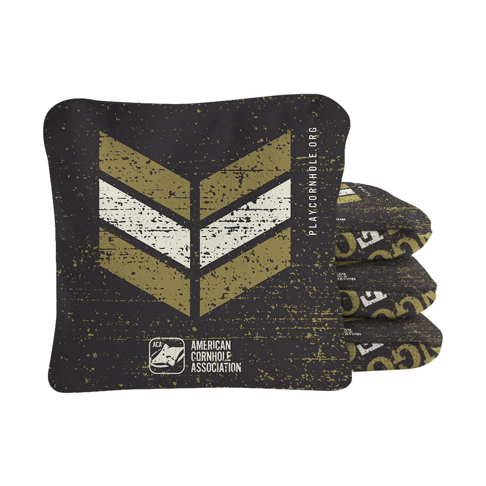 ACA Synergy Pro Professional Cornhole Bags Dual Sided Regulation 6x6 Set of 4 Patriotic Military Badge