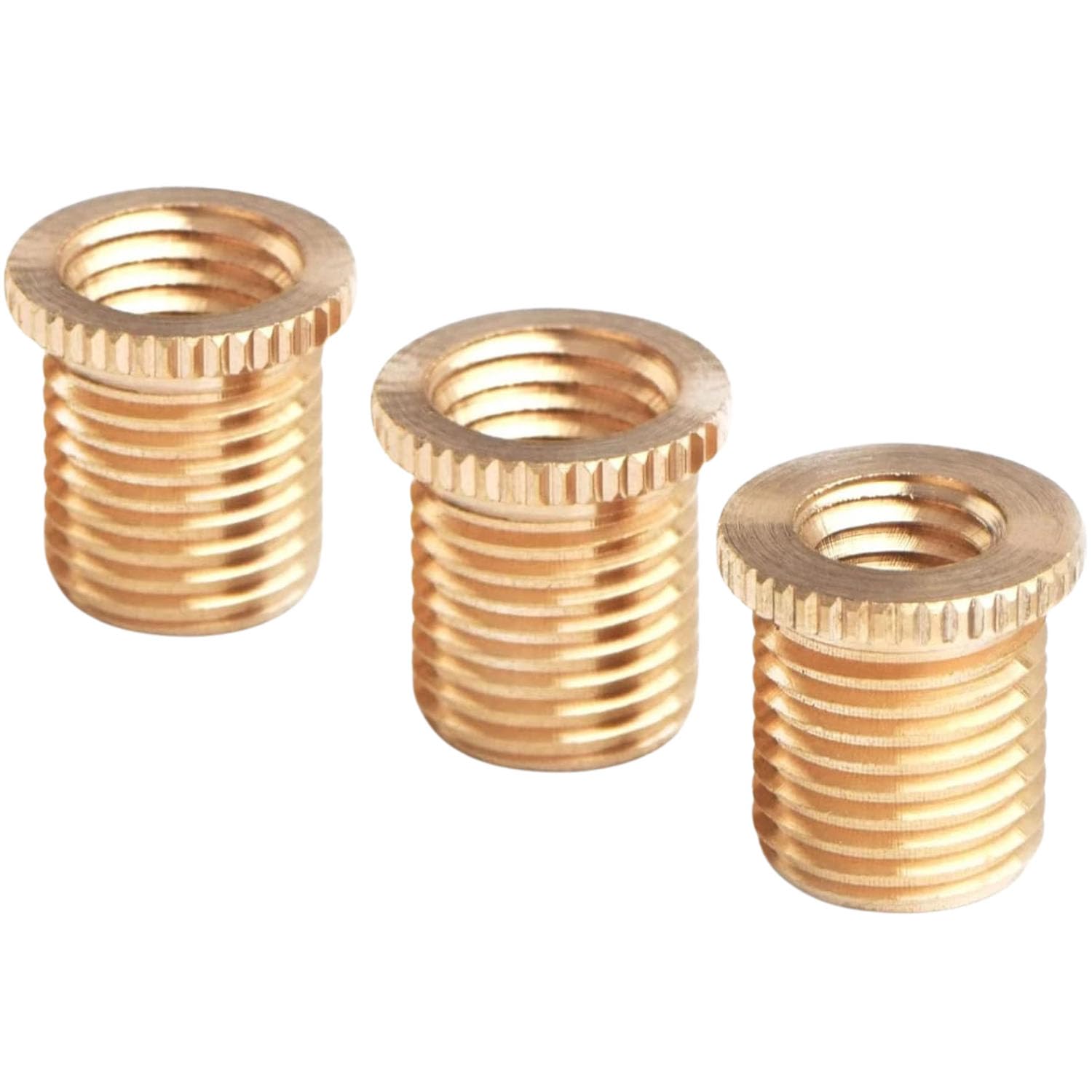 PEAKTREND 3PCS Shift Knob Thread Adapters Universal M8 X 1.25, M10 X 1.25, M10 X 1.5 (to M12 X 1.25) Thread Gear Shifter Knob Screw for 5 6 Speed Manual Automatic Vehicle Gold