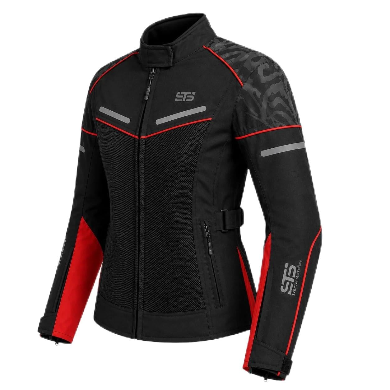 Generico Giacca Moto Estiva da Donna ST 001 AIR, Tessuto Traspirante con Rete, Membrana Impermeabile Rimovibile, Protezioni CE