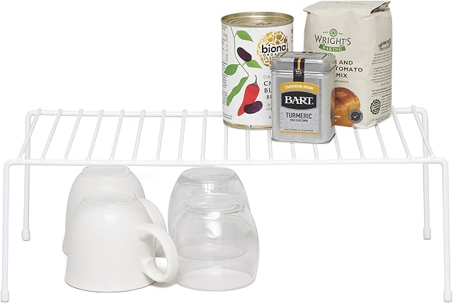 simplywire - Kitchen Cupboard Organiser - Storage Shelf  White