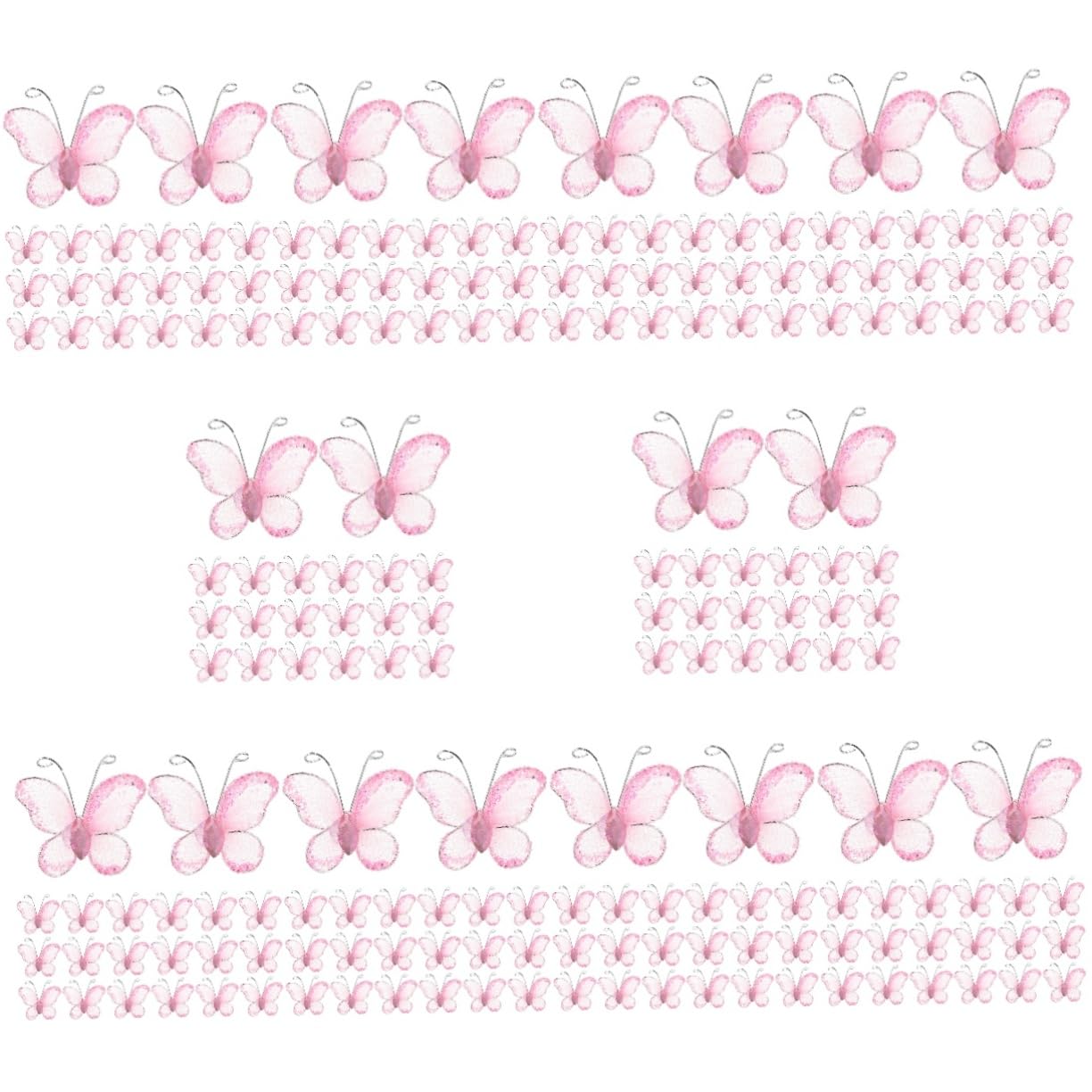 NUOBESTY 500stücke Rosa Schmetterlinge Netzstoff Mit Für Hochzeitsdekoration Party Und Einladungsschmuck Für Feierliche Anlässe