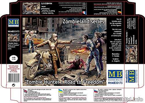 Masterbox Zombieland: Zombie Hunter Road To Freedom Model Kit - 4 Zombies And Escaping Girl (1/35 Scale) #TOP6