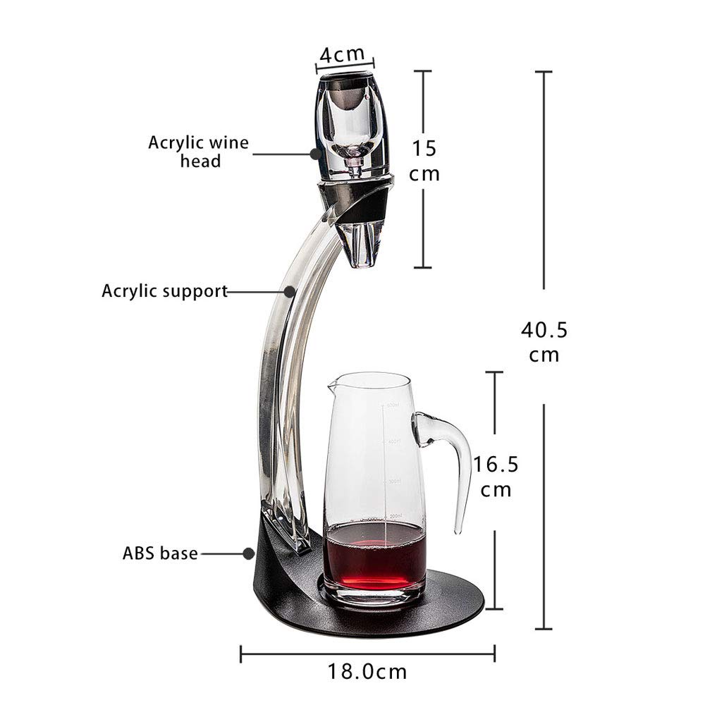 Juego de decantador de vino, vertedor portátil con filtro, accesorios de jarra de decantación rápida, utensilios de vino ideales para el hogar o fiesta, fácil de usar y limpiar