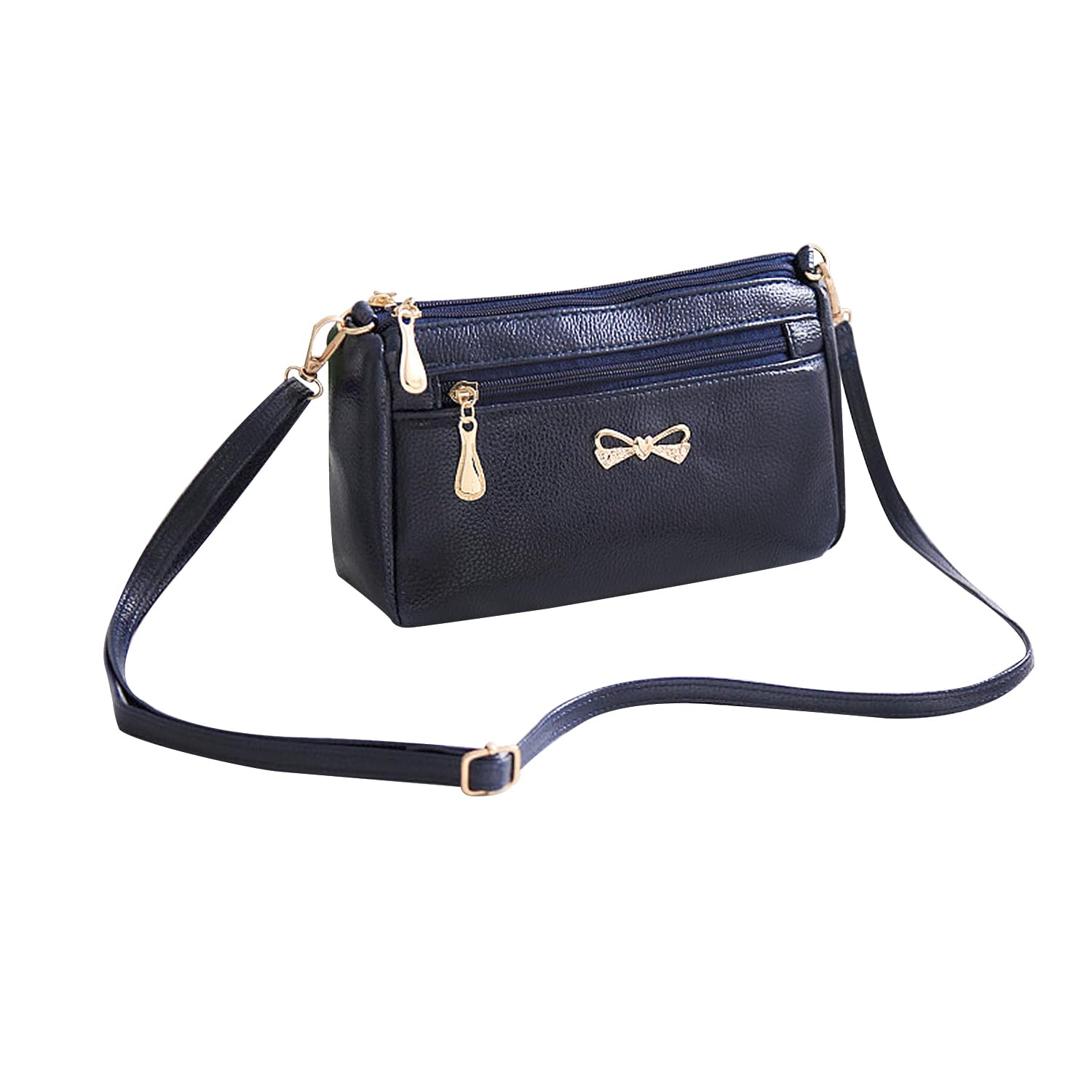 1 sac pour femme, petite sacoche pour femme, en cuir, souple et durable, avec poche de sécurité (bleu marine), Bleu
