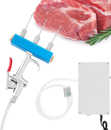 Bomba eléctrica de inyección de carne con manguera, inyector eléctrico de marinada de acero inoxidable, jeringa de carne de 50 W, pistola individual